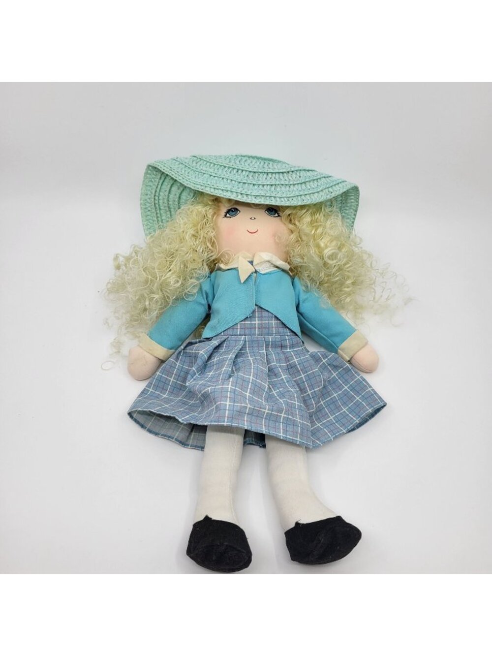 Vintage 1984 Applause Bonnie Bonnet 12" Plush Doll Blonde Hair Blue Eyes